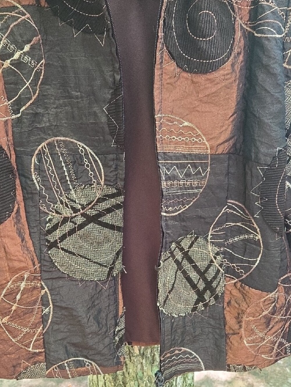 Joseph Ribkoff Brown and Copper Patterned Blazer Sz 8 - Picture 3 of 9